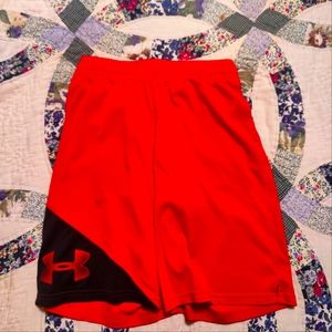 Boys Red Under Armour Shorts